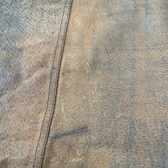 Vintage 1980s Brown Leather Skirt Rocker Distressed Winlit Women size 11/12 READ - Picture 16 of 16